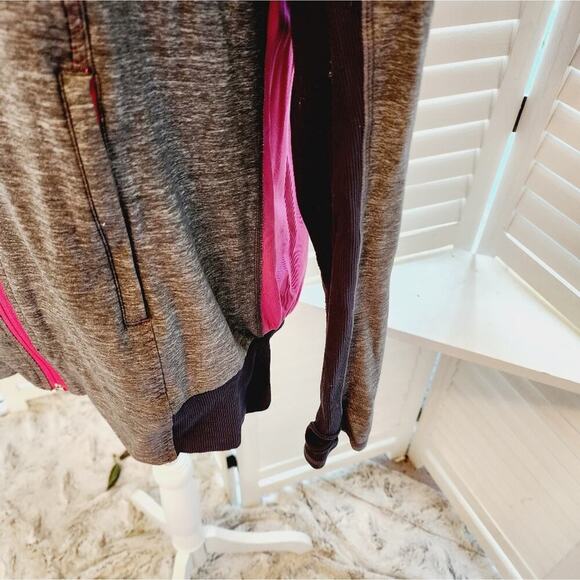 Lululemon Womens Tadasana Jacket Size 6 Gray Pink Mesh Back Zip Up Athletic - Picture 2 of 6